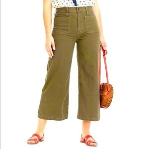 J. Crew Women's Point Sur washed wide-leg cropped pants 28